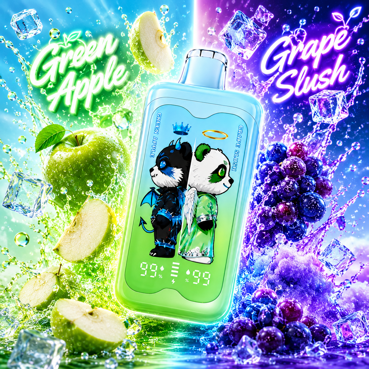 🍏 Green Apple + 🍇 Grape Slush